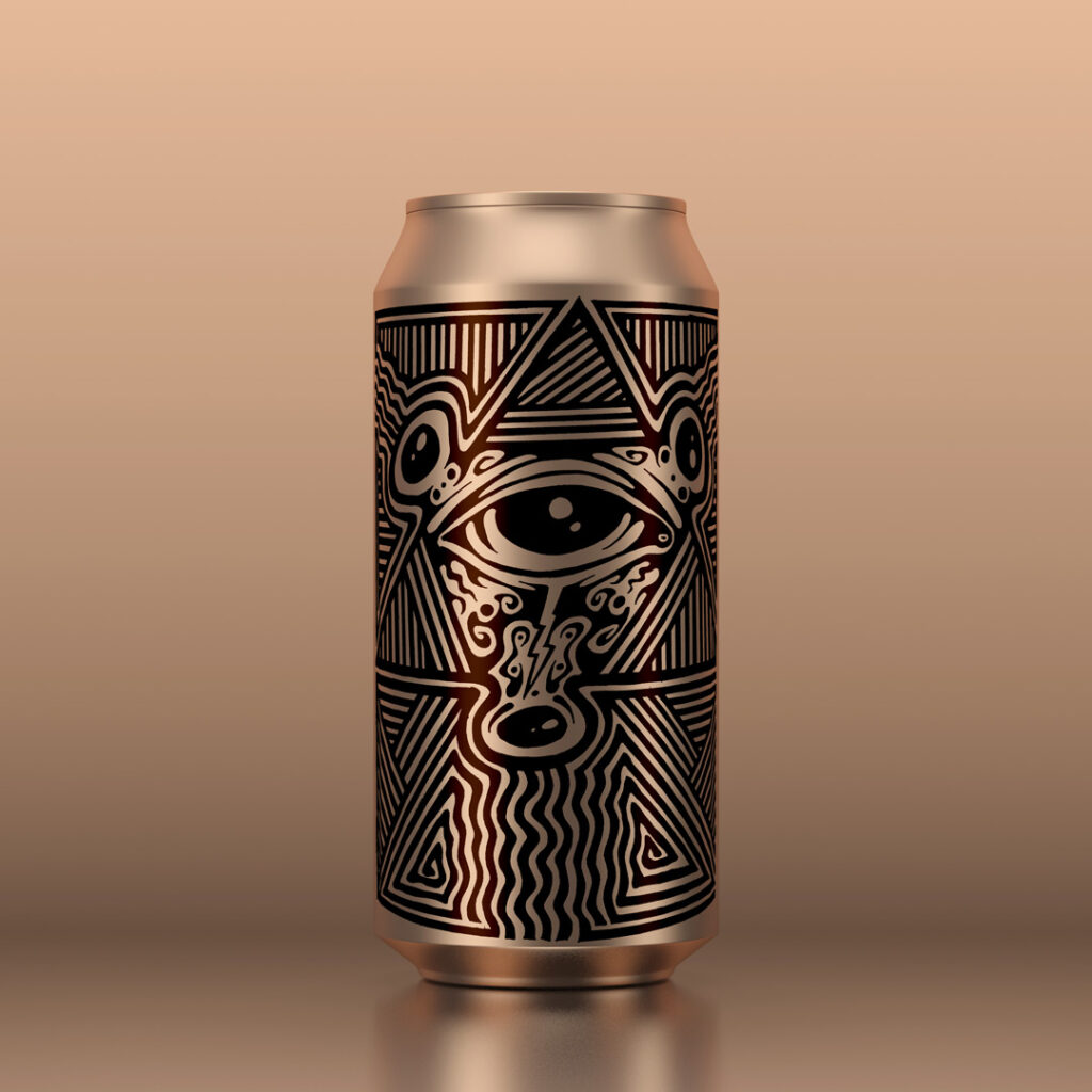 All Good Beer Can - Can with art on gold background
